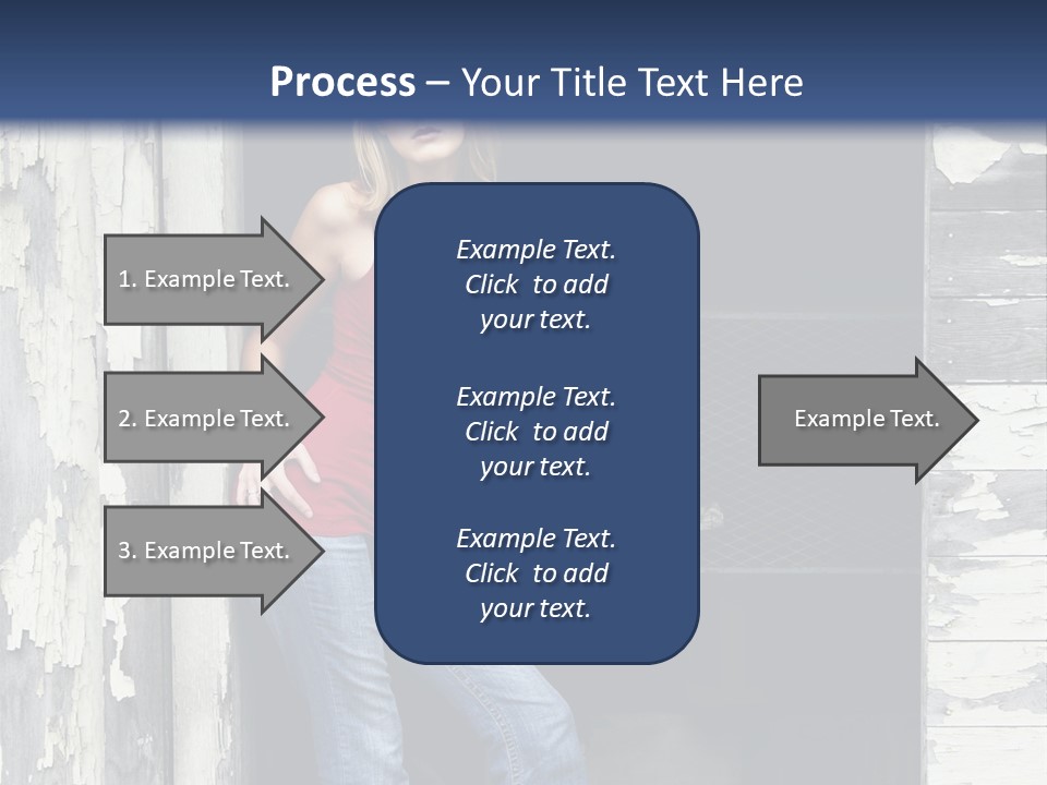A Woman Standing In A Doorway Of A Building PowerPoint Template