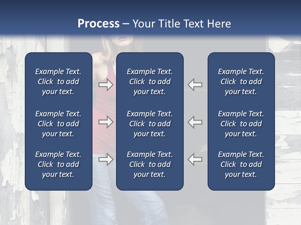 A Woman Standing In A Doorway Of A Building PowerPoint Template