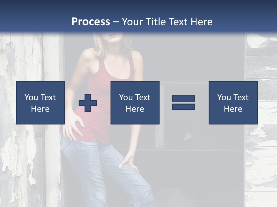A Woman Standing In A Doorway Of A Building PowerPoint Template