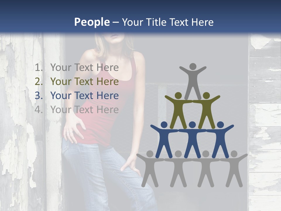 A Woman Standing In A Doorway Of A Building PowerPoint Template