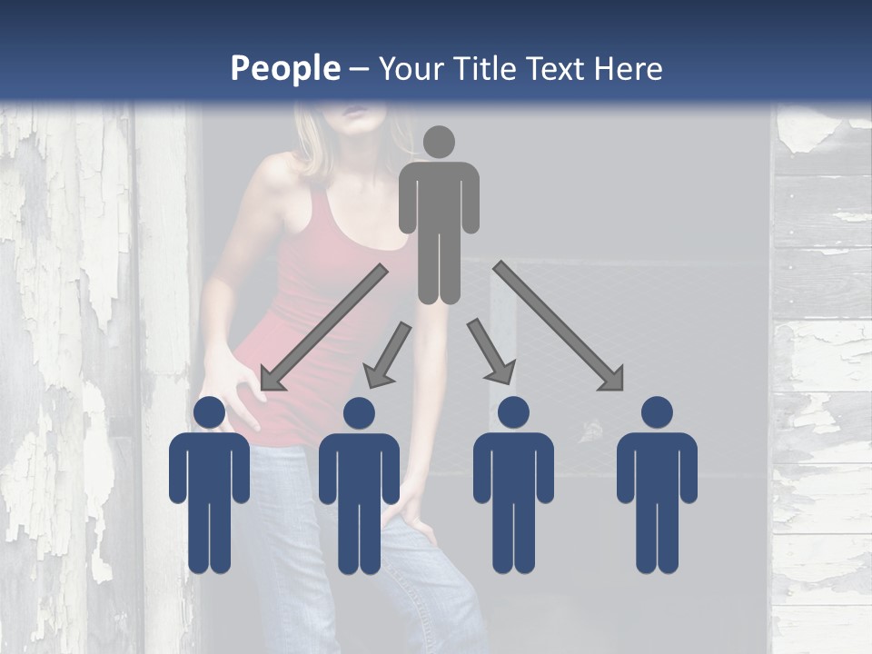 A Woman Standing In A Doorway Of A Building PowerPoint Template