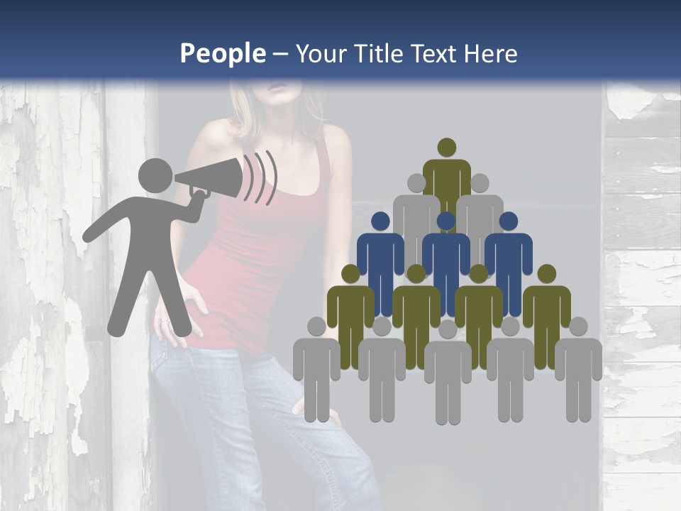 A Woman Standing In A Doorway Of A Building PowerPoint Template