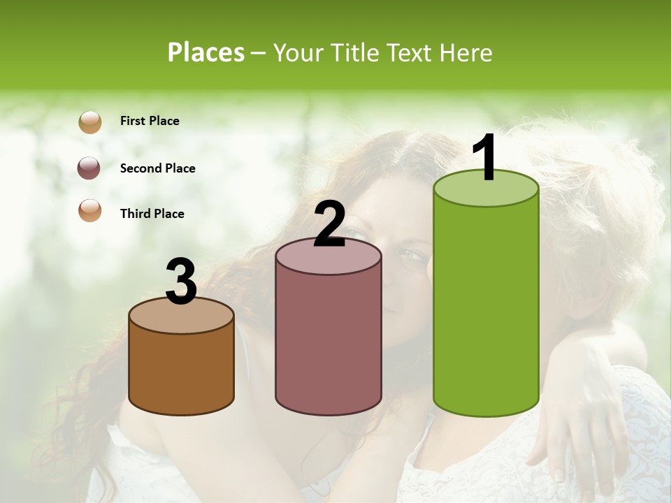 The Daughter And Elderly Mother In A Summer Garden PowerPoint Template