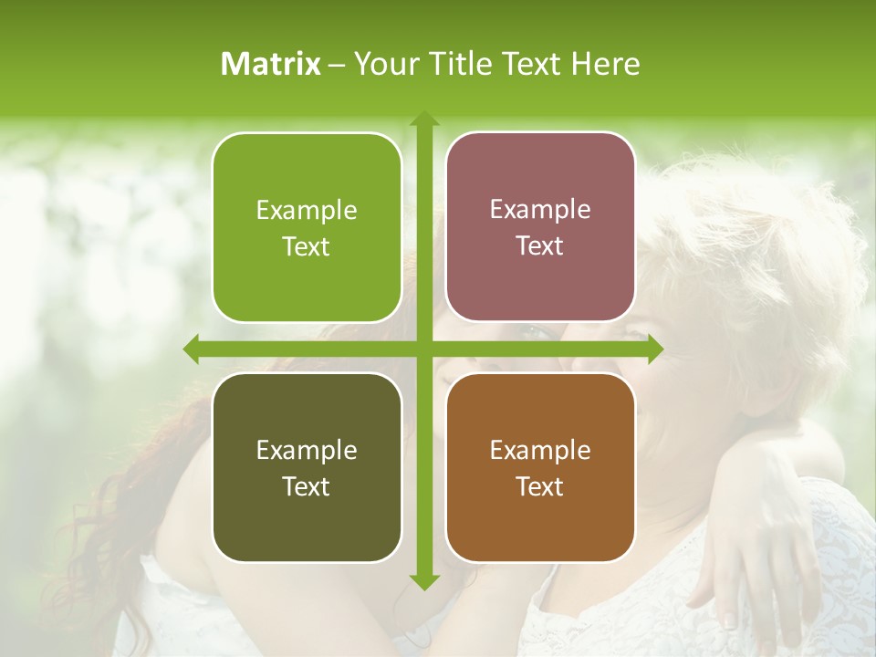 The Daughter And Elderly Mother In A Summer Garden PowerPoint Template