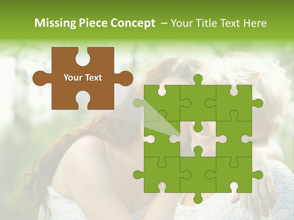 The Daughter And Elderly Mother In A Summer Garden PowerPoint Template