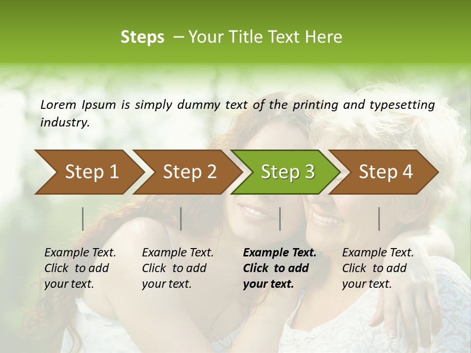 The Daughter And Elderly Mother In A Summer Garden PowerPoint Template