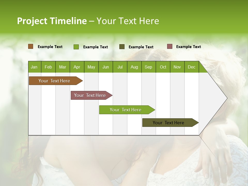 The Daughter And Elderly Mother In A Summer Garden PowerPoint Template