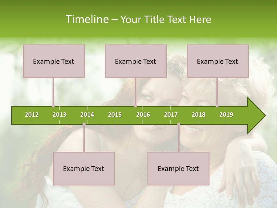 The Daughter And Elderly Mother In A Summer Garden PowerPoint Template