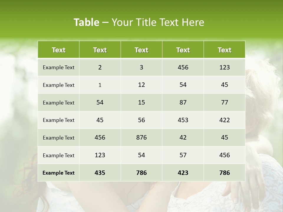 The Daughter And Elderly Mother In A Summer Garden PowerPoint Template