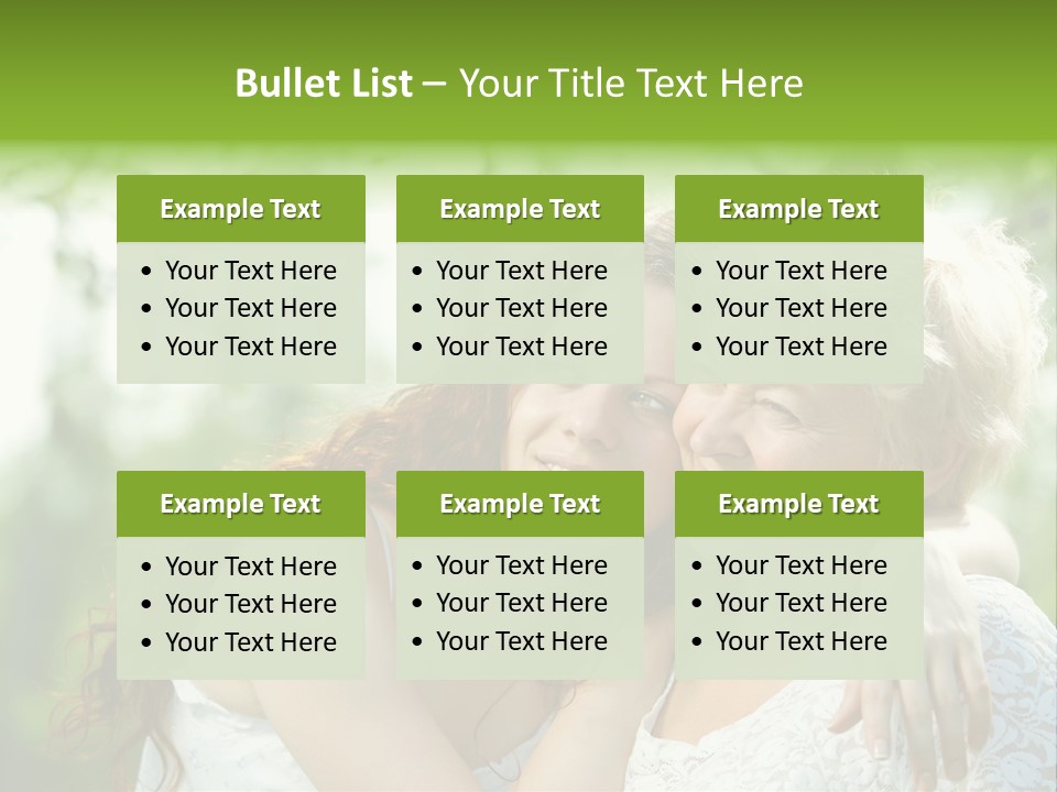 The Daughter And Elderly Mother In A Summer Garden PowerPoint Template