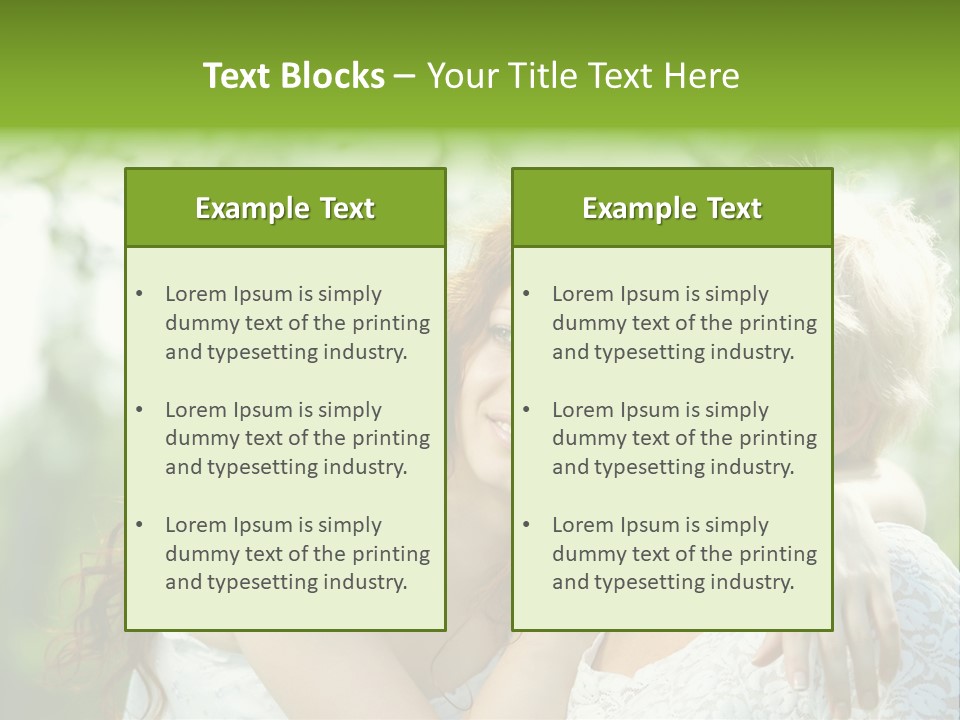 The Daughter And Elderly Mother In A Summer Garden PowerPoint Template