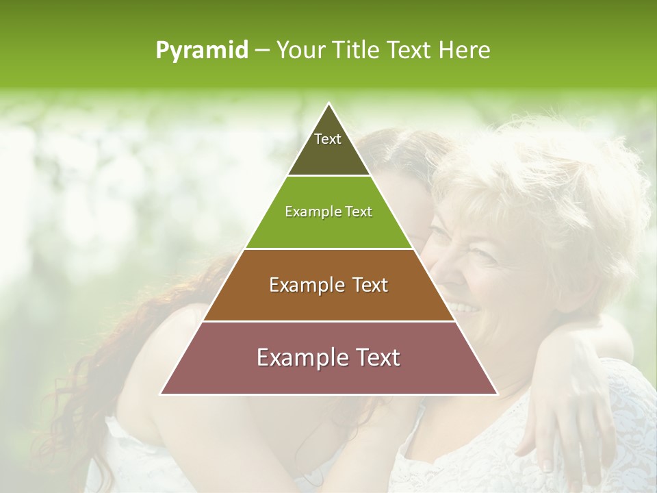 The Daughter And Elderly Mother In A Summer Garden PowerPoint Template