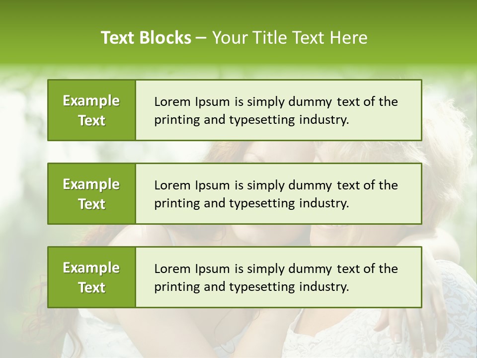 The Daughter And Elderly Mother In A Summer Garden PowerPoint Template