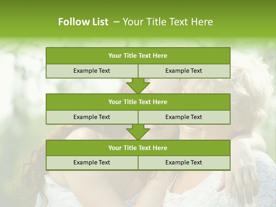The Daughter And Elderly Mother In A Summer Garden PowerPoint Template