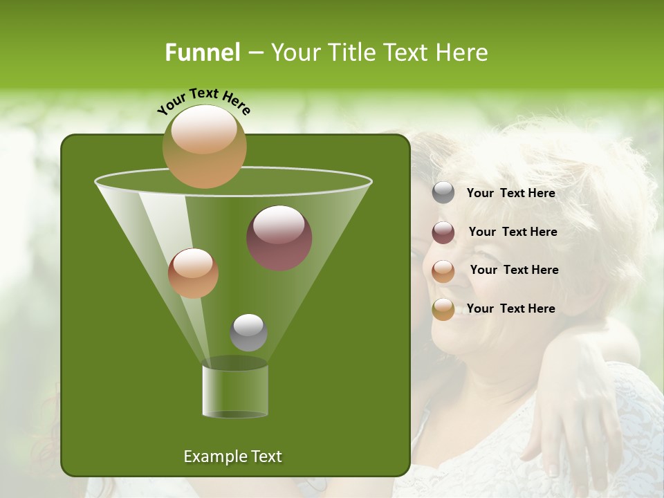 The Daughter And Elderly Mother In A Summer Garden PowerPoint Template