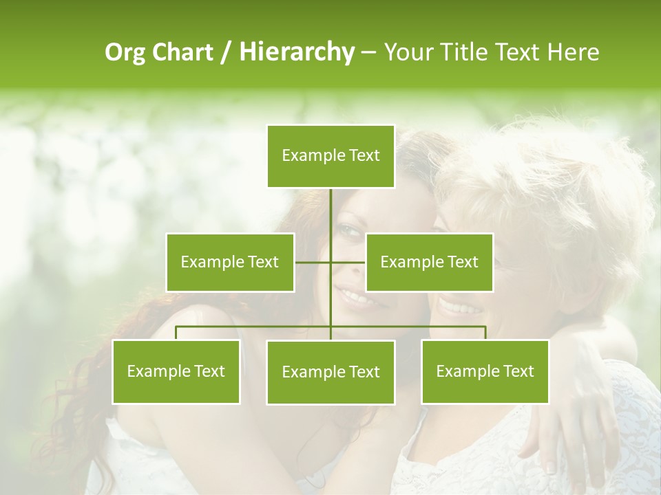 The Daughter And Elderly Mother In A Summer Garden PowerPoint Template