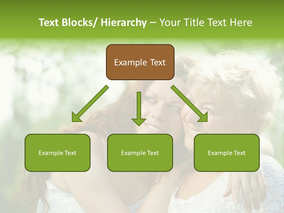 The Daughter And Elderly Mother In A Summer Garden PowerPoint Template