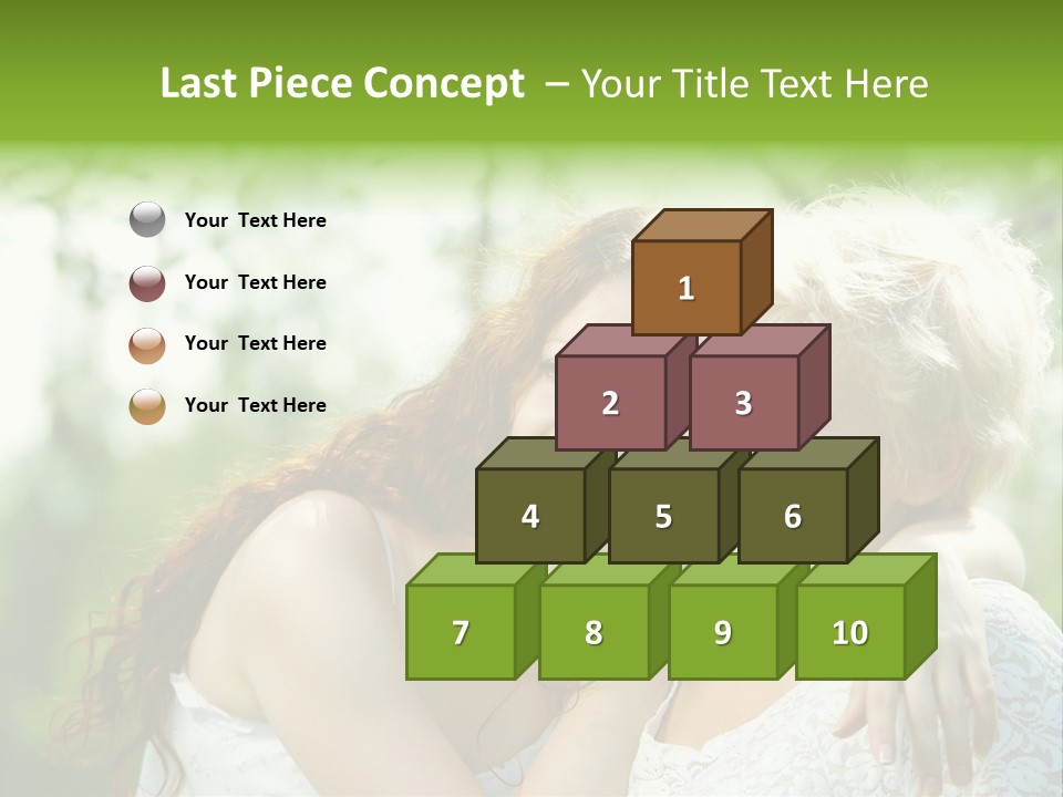 The Daughter And Elderly Mother In A Summer Garden PowerPoint Template