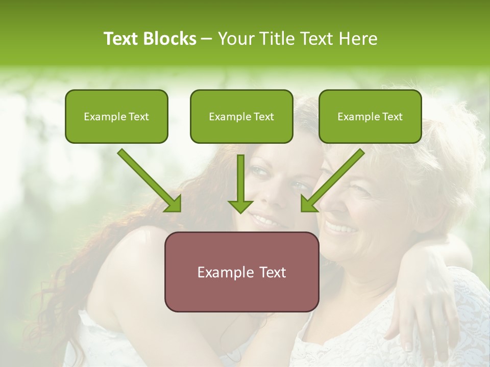 The Daughter And Elderly Mother In A Summer Garden PowerPoint Template