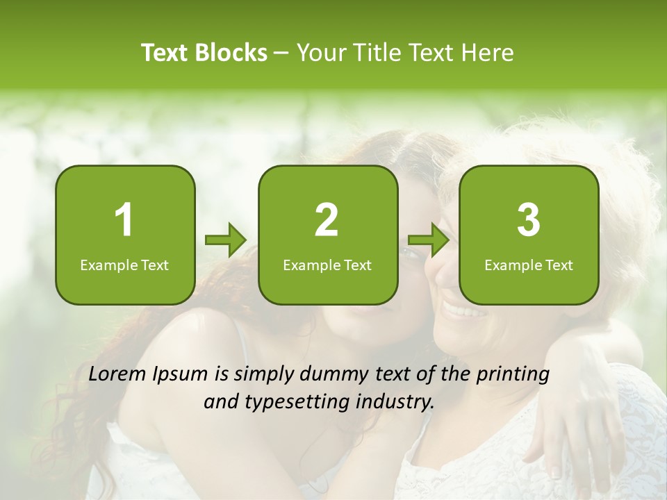 The Daughter And Elderly Mother In A Summer Garden PowerPoint Template