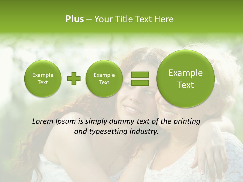 The Daughter And Elderly Mother In A Summer Garden PowerPoint Template