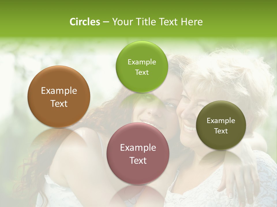 The Daughter And Elderly Mother In A Summer Garden PowerPoint Template