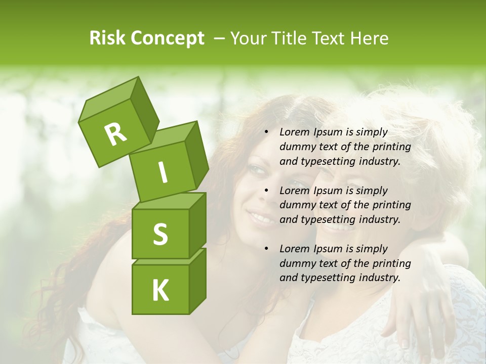 The Daughter And Elderly Mother In A Summer Garden PowerPoint Template