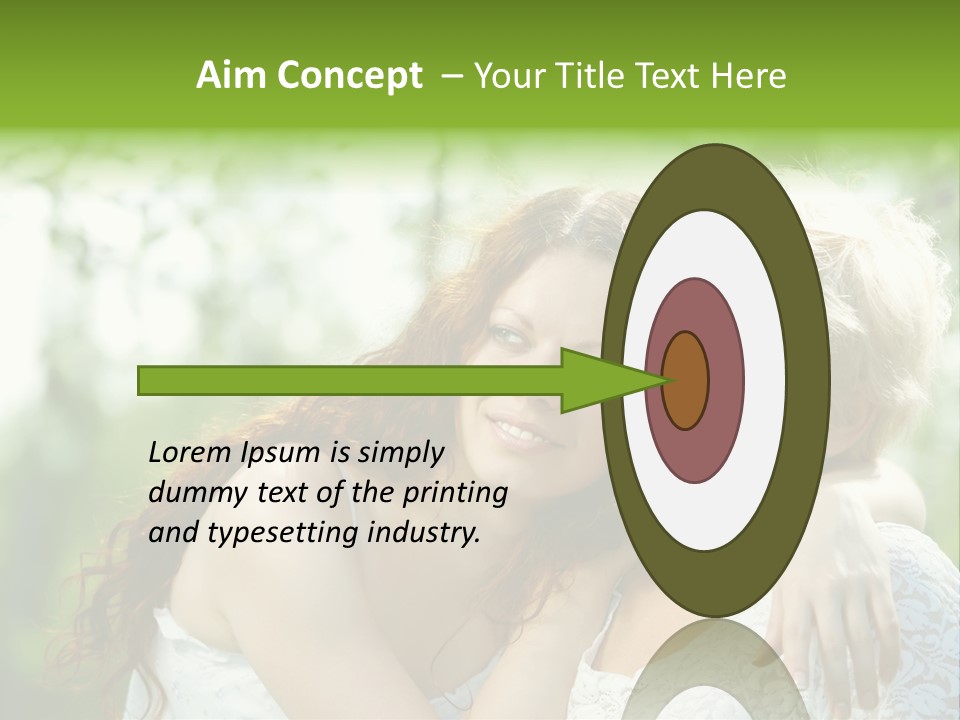 The Daughter And Elderly Mother In A Summer Garden PowerPoint Template