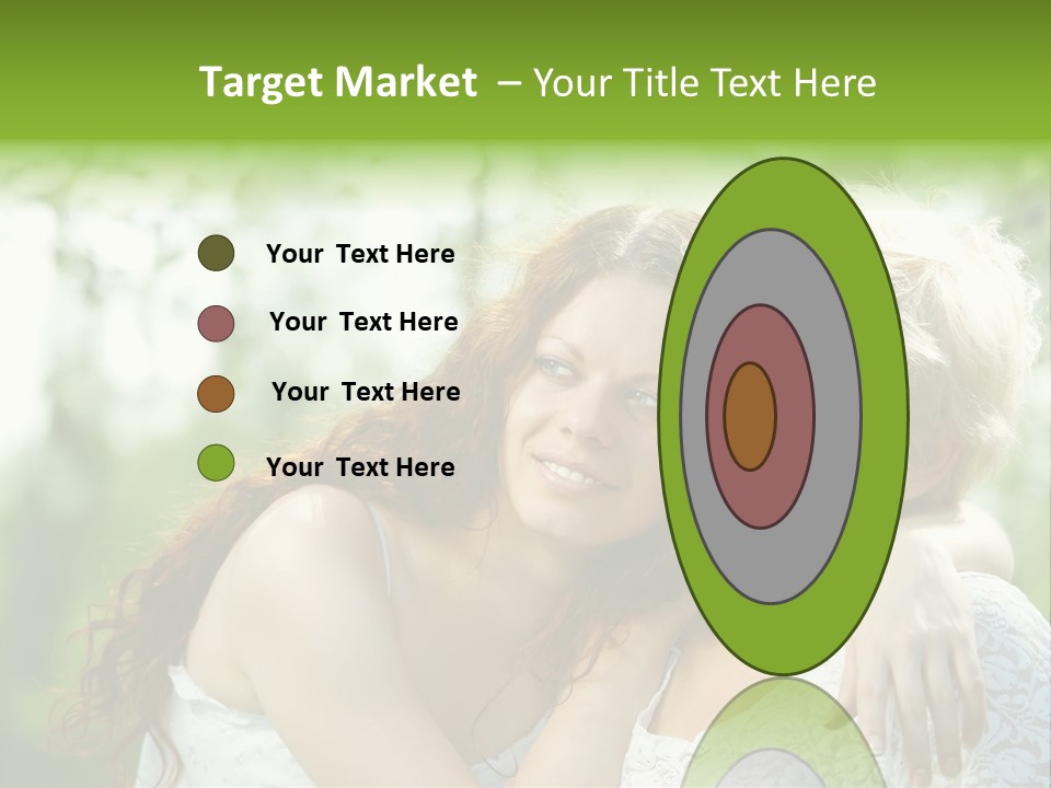 The Daughter And Elderly Mother In A Summer Garden PowerPoint Template