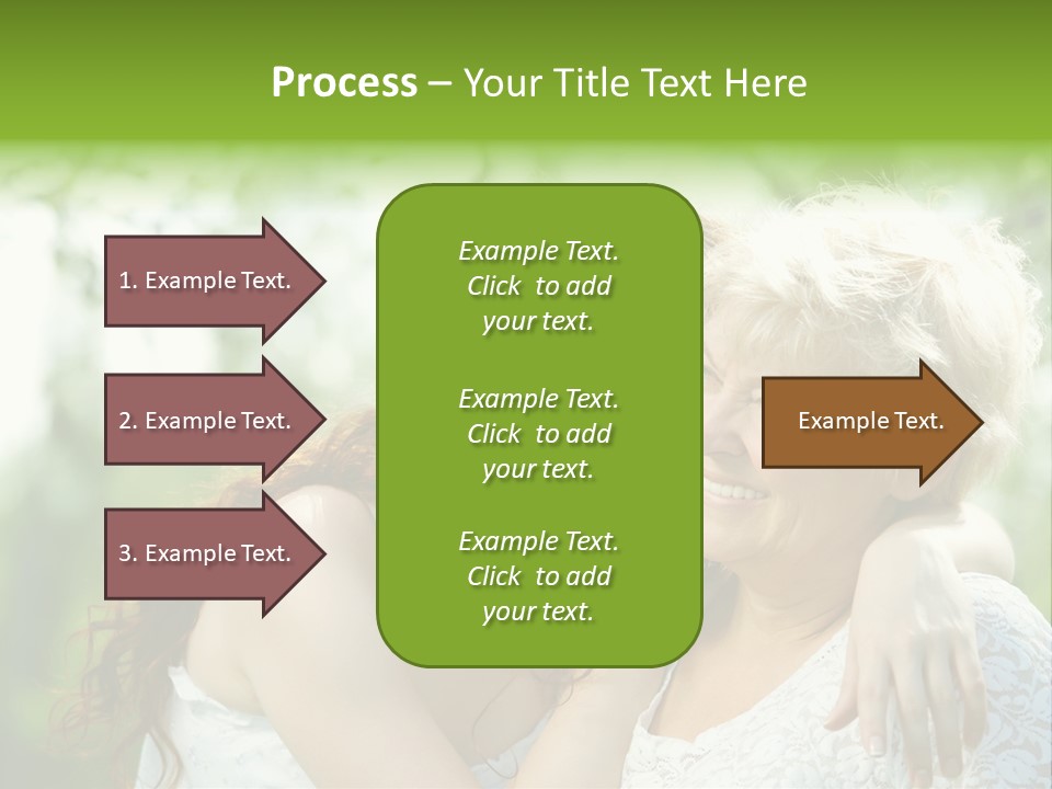 The Daughter And Elderly Mother In A Summer Garden PowerPoint Template