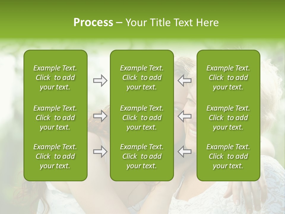 The Daughter And Elderly Mother In A Summer Garden PowerPoint Template