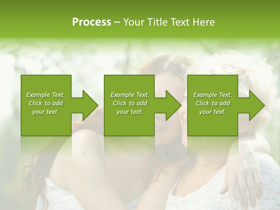 The Daughter And Elderly Mother In A Summer Garden PowerPoint Template