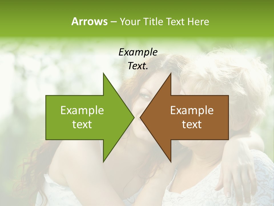 The Daughter And Elderly Mother In A Summer Garden PowerPoint Template