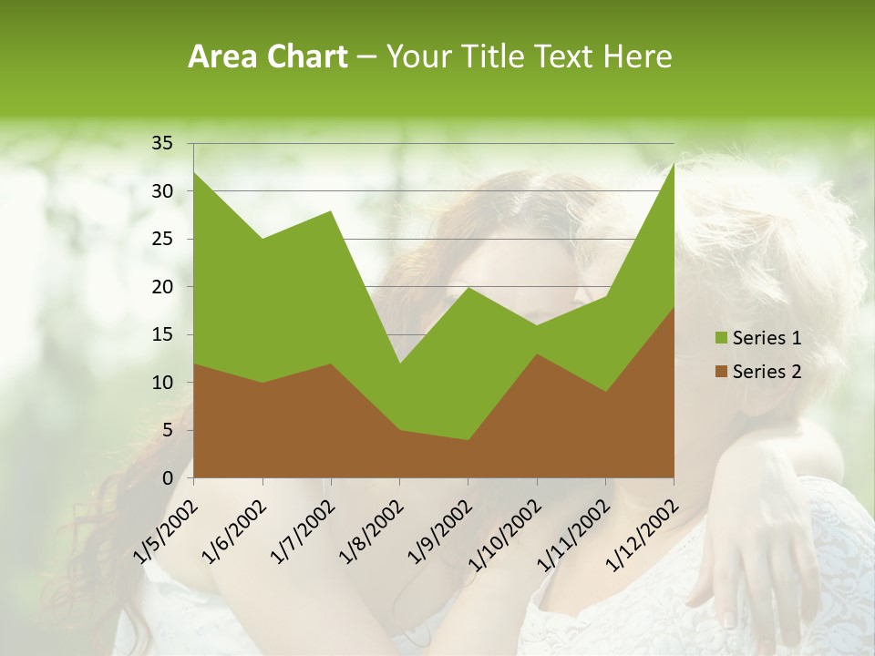The Daughter And Elderly Mother In A Summer Garden PowerPoint Template