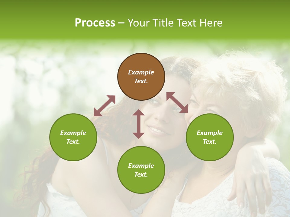 The Daughter And Elderly Mother In A Summer Garden PowerPoint Template