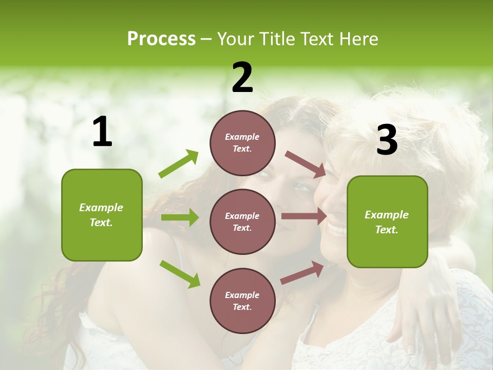 The Daughter And Elderly Mother In A Summer Garden PowerPoint Template