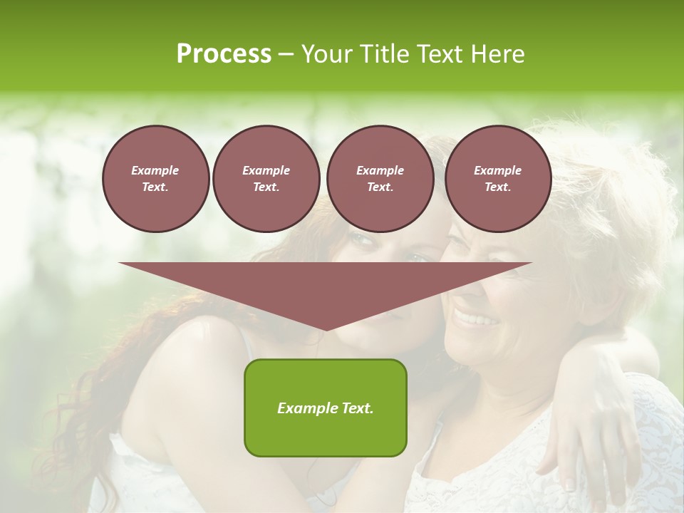 The Daughter And Elderly Mother In A Summer Garden PowerPoint Template