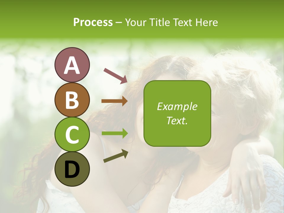 The Daughter And Elderly Mother In A Summer Garden PowerPoint Template