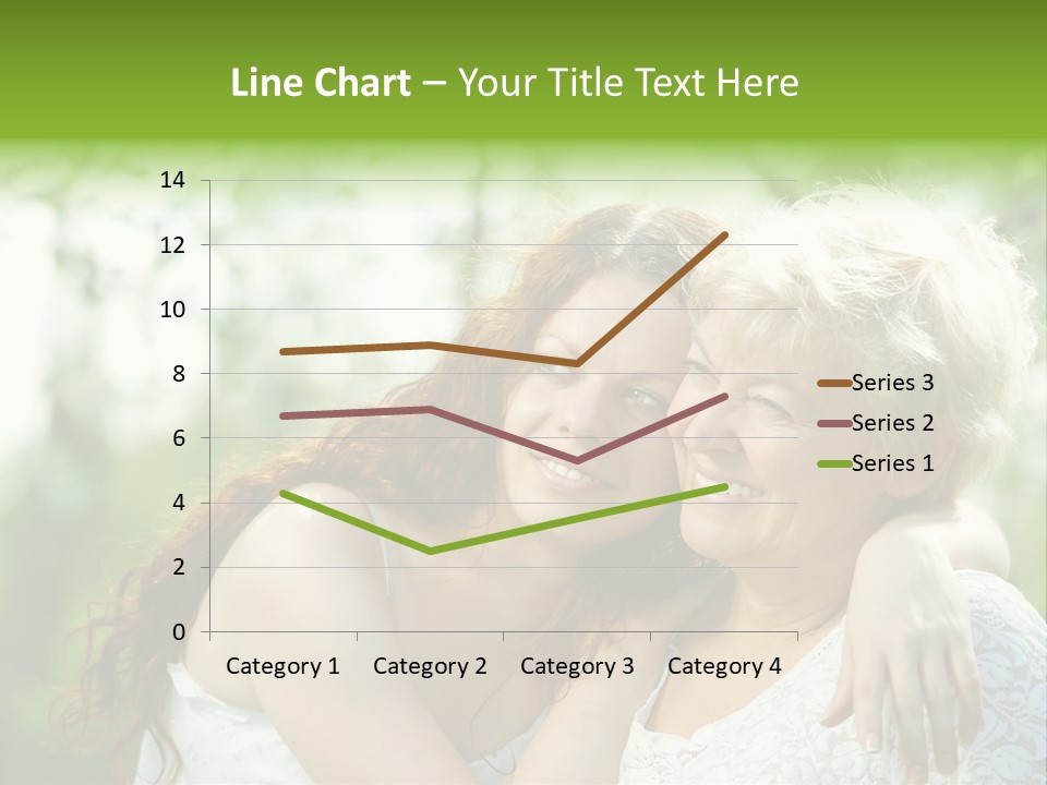 The Daughter And Elderly Mother In A Summer Garden PowerPoint Template