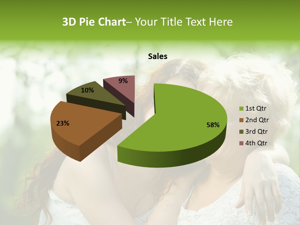 The Daughter And Elderly Mother In A Summer Garden PowerPoint Template