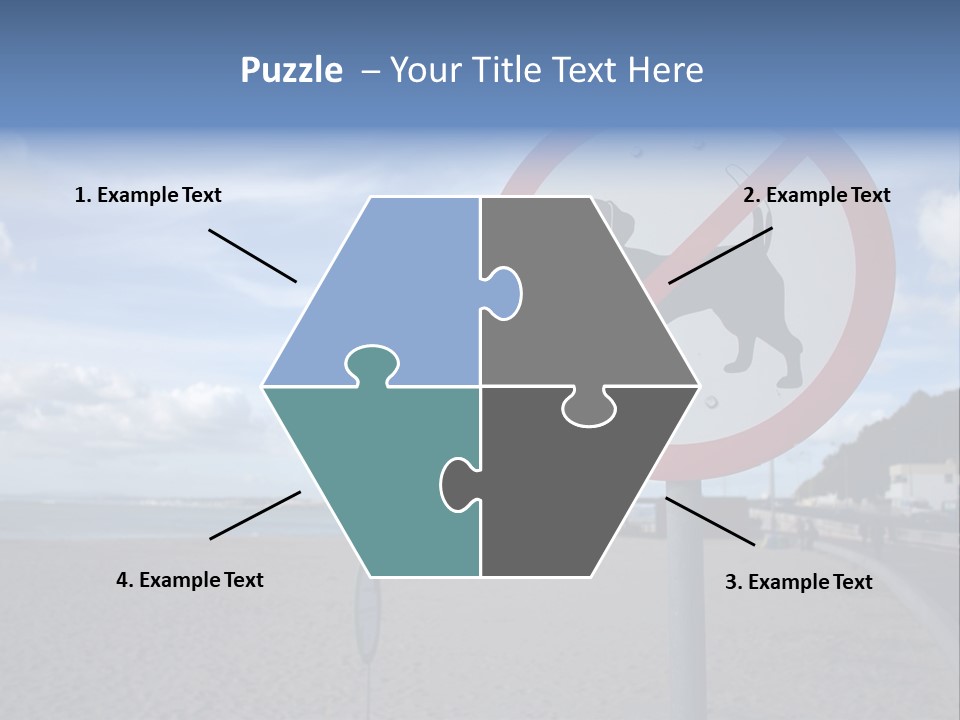 A Sign On A Beach Meaning Dogs Are Not Allowed PowerPoint Template