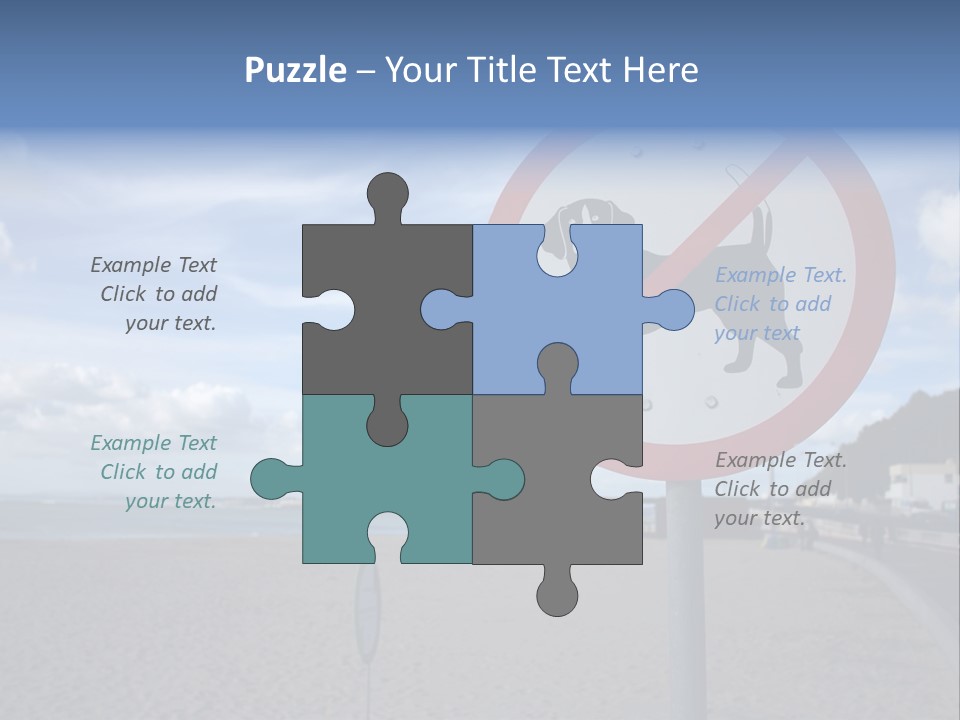 A Sign On A Beach Meaning Dogs Are Not Allowed PowerPoint Template