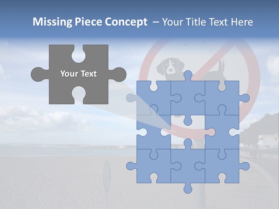 A Sign On A Beach Meaning Dogs Are Not Allowed PowerPoint Template