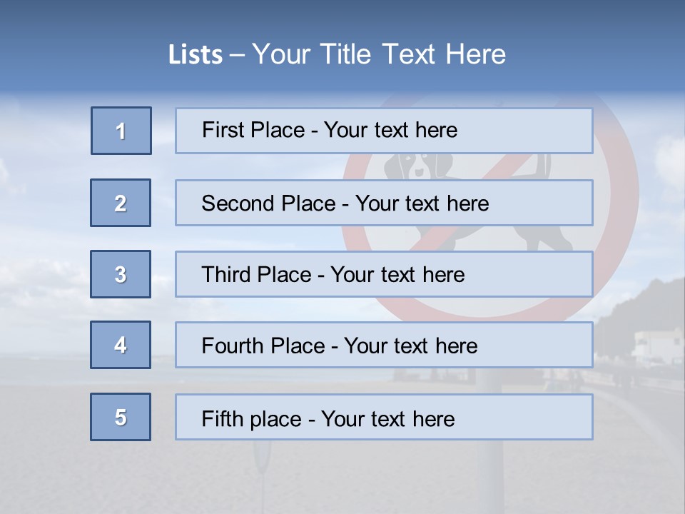 A Sign On A Beach Meaning Dogs Are Not Allowed PowerPoint Template