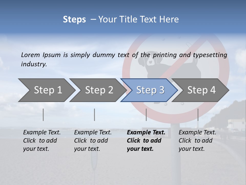 A Sign On A Beach Meaning Dogs Are Not Allowed PowerPoint Template