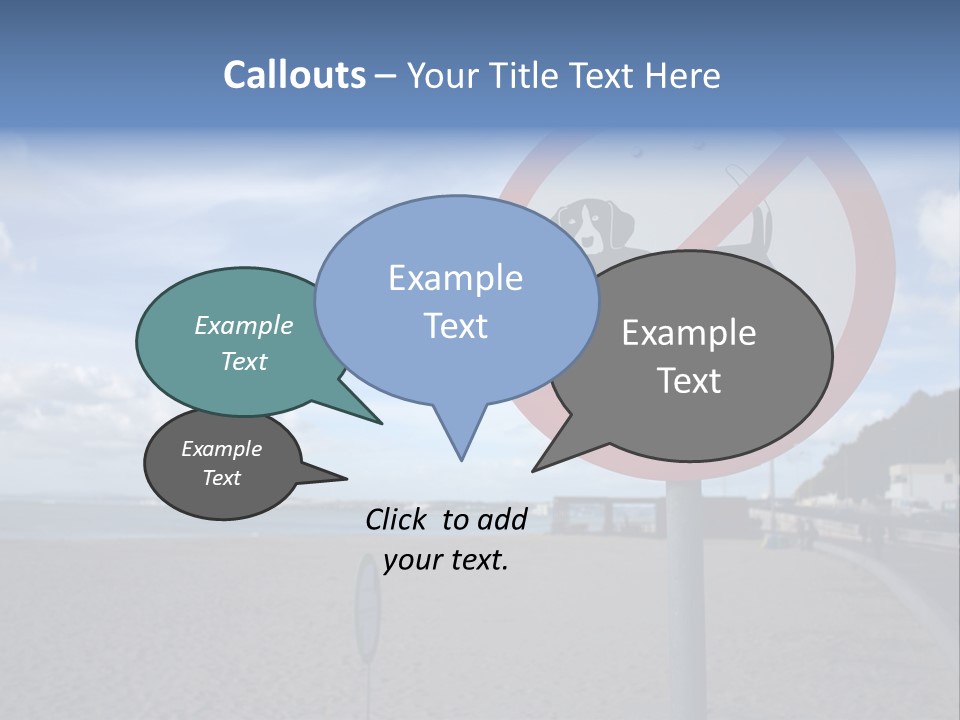 A Sign On A Beach Meaning Dogs Are Not Allowed PowerPoint Template