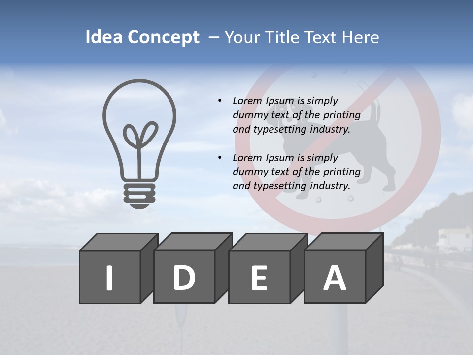 A Sign On A Beach Meaning Dogs Are Not Allowed PowerPoint Template