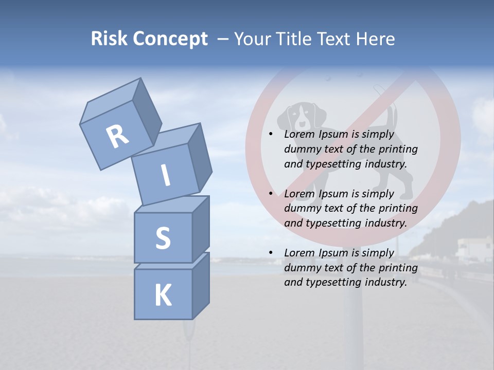 A Sign On A Beach Meaning Dogs Are Not Allowed PowerPoint Template