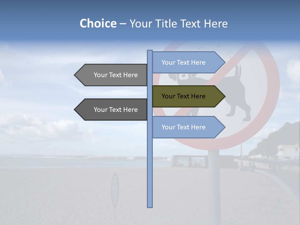 A Sign On A Beach Meaning Dogs Are Not Allowed PowerPoint Template