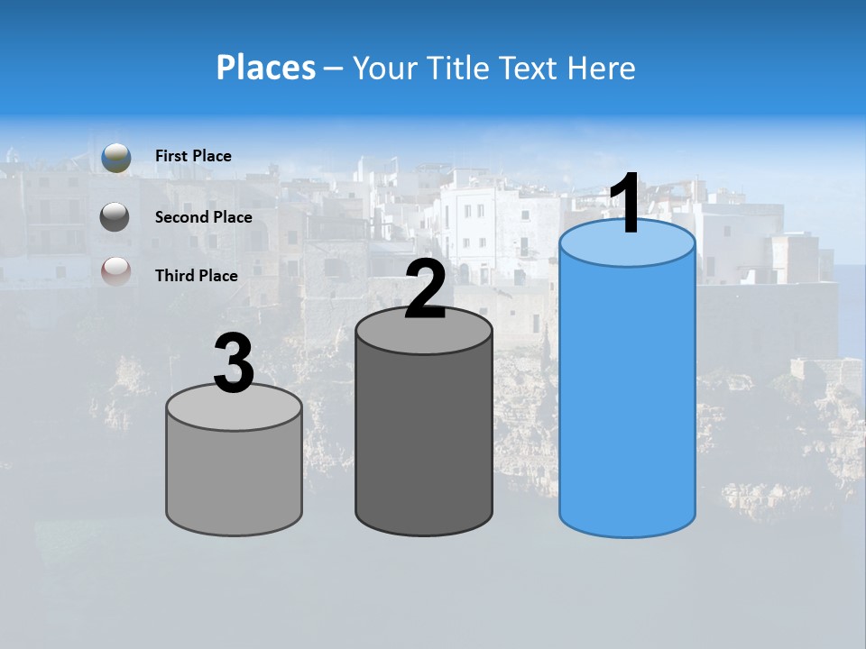 Cliff Village At Polignano A Mare, Bari, Apulia, Italy PowerPoint Template